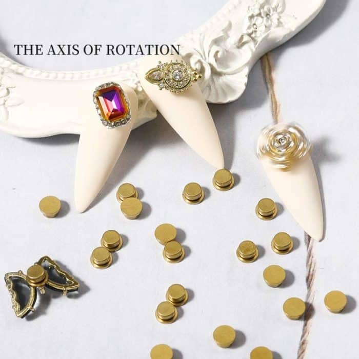 20 Stück drehbares Metalllager für DIY-Kristallschmuck, Nagelkunstdekorationen, 3.7x3.5x2.2mm, 4x5x2.5mm – Bild 5
