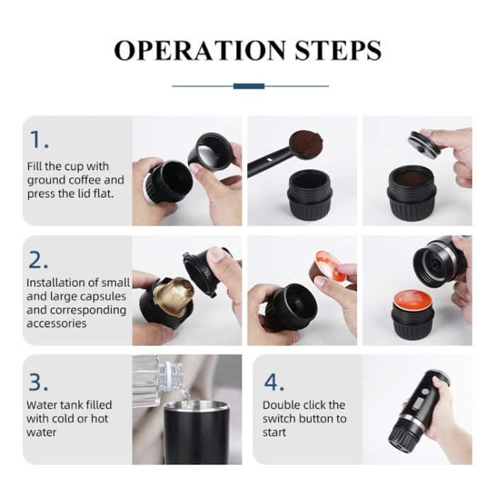 KFJ100 Tragbare universelle automatische Espresso-Kapsel-Kaffeemaschine, KFJ100 – Bild 6