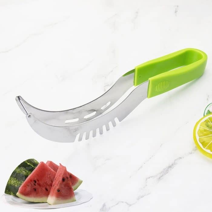 YG-WS03 Edelstahl-Wassermelonen-Clip, leicht zugänglich, integrierter Kunststoffgriff, Cantaloupe-Schnitt-Obstschneidegerät, Watermelon Clip – Bild 1