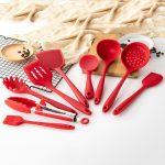 2 Stück antihaftbeschichtetes, hochtemperaturbeständiges Silikon-Kochgeschirr, Stil:, Spatula, Soup Spoon, Leak Spoon, Spaghetti Claw, Rice Spoon, Leak Shovel, Scrape, Brush, Food Clip – Bild 2