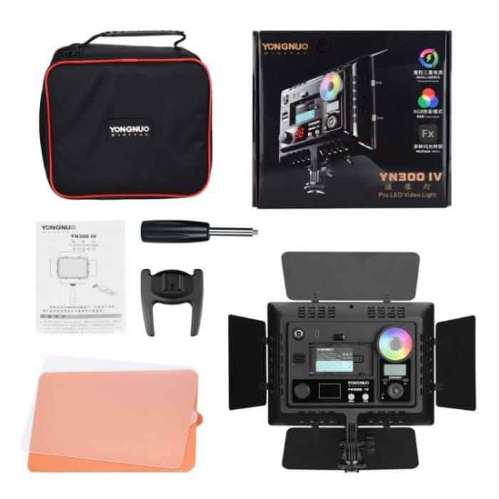 YONGNUO YN300IV Vier Generationen RGB-Vollfarb-Fotografielampe Doppelfarbiges LED-Fülllicht, Stil:, YN300IV Standard, YN300IV EU Plug Power Adapter – Bild 3