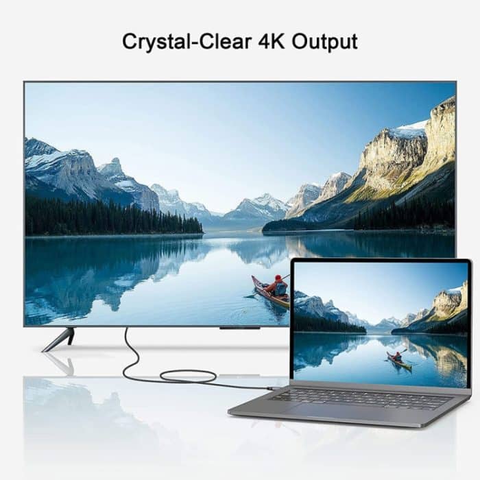 QGeeM QG-UA13 Typ-C zu DP 4K 60Hz Nylon geflochtenes Adapterkabel, Länge:, 1.2m (4K-60Hz), 1.8m (4K-60Hz), 3m (4K-60Hz) – Bild 5