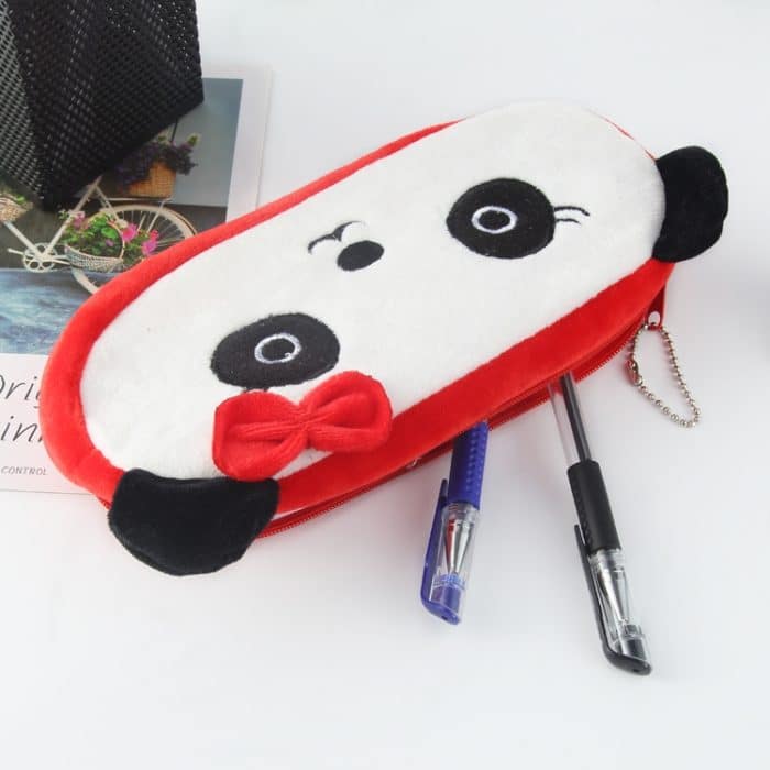 3 Stück Kinder Niedliche Tier Plüsch Bleistift Tasche Schreibwaren Aufbewahrungstasche, Shy Rabbit, Dairy Cow, Naughty Dog, Hip-hop Monkey, Female Panda, Pineapple, Red Strawberry, Black Rabbit, Donkey, Bowl Pig, Frog, Cactus, Strawberry Rabbit... – Bild 4
