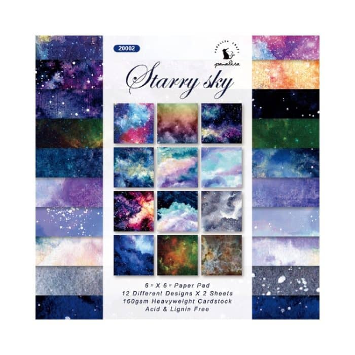 6 Zoll 24 Blatt Scrapbooking-Hintergrundpapier, Kunst, handgefertigtes Kunsthandwerk, Watercolor Starry Sky – Bild 2