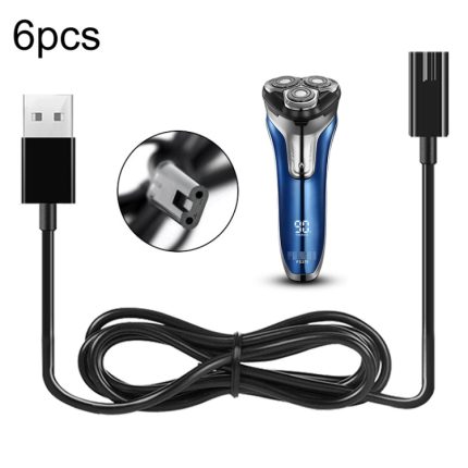 6 Stück Elektrorasierer USB-Ladekabel für FLYCO Razor FS372 FS373 FS871 FS375 FS339 FS378 FS376 FS867, USB Cable Shiny Shell, USB Cable Frosted