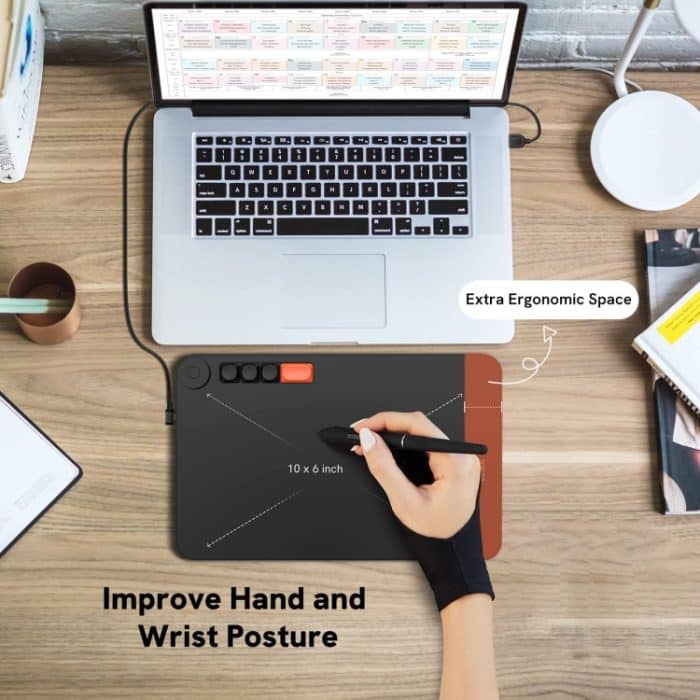 VEIKK VO1060 Digitales Zeichenbrett Handschrifttafel mit passivem drahtlosem Stift – Bild 6