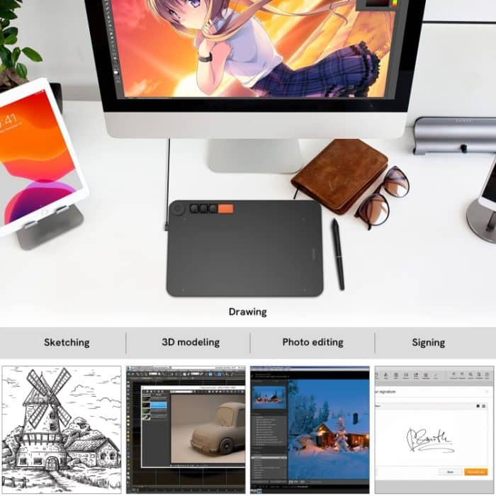 VEIKK VO1060 Digitales Zeichenbrett Handschrifttafel mit passivem drahtlosem Stift – Bild 8