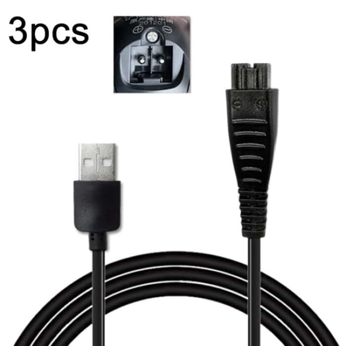 3 Stück 4,8 V 1,25 A USB-Ladekabel für Panasonic Elektrorasierer ES-LM31 ES-PLM3B – Bild 1