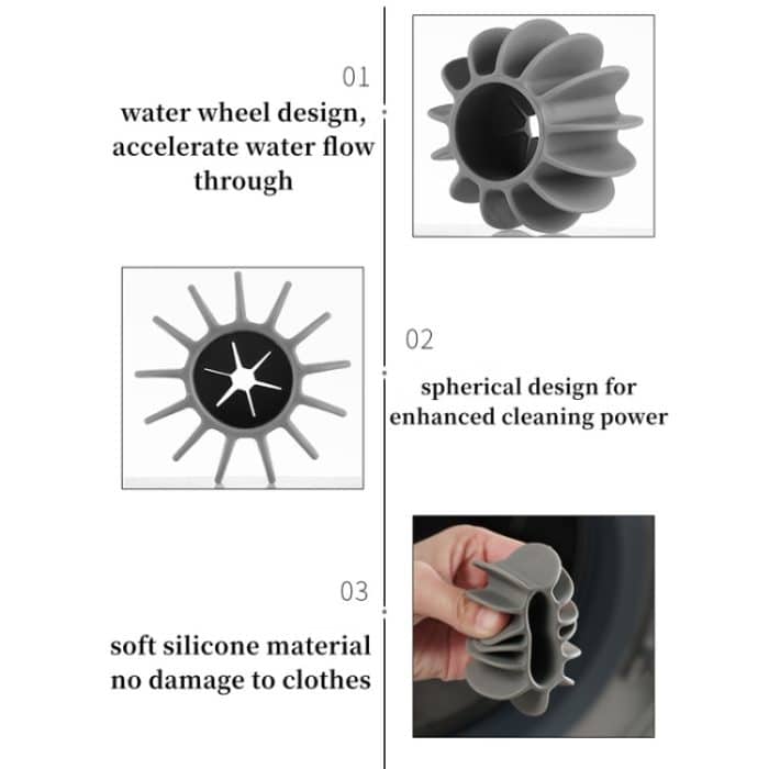 20 Stück Wäscheball, Fleckenentfernung, Anti-Tangle-Reinigungsball für Waschmaschine, Water Truck White, Water Truck Gray – Bild 6