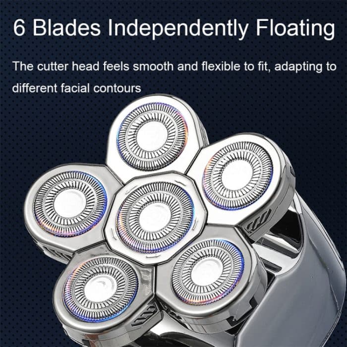 VGR V-395 2-in-1-Elektrorasierer mit sechs Klingen und intelligenter Digitalanzeige – Bild 4