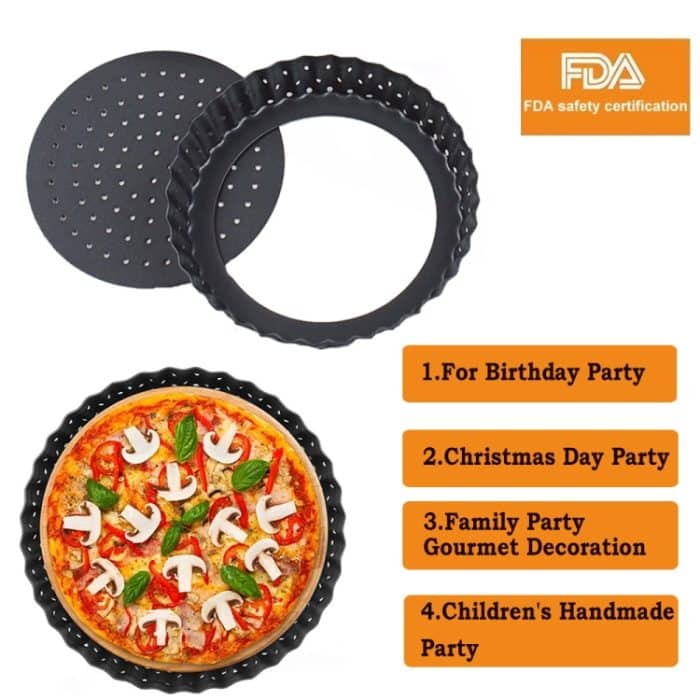 BM1075 Perforierte Pizzapfanne Küche Kohlenstoffstahl Antihaft-Fruchtkuchenform Backformen, 5 inches, 8 inches, 9 inches – Bild 5
