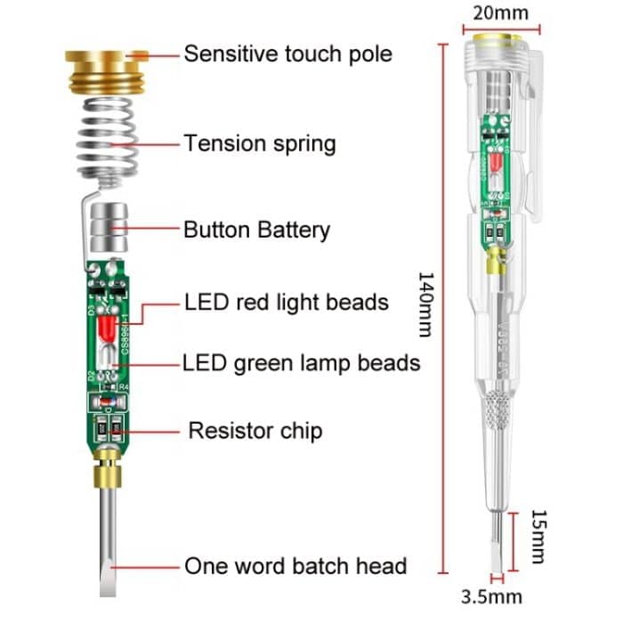Multifunktionaler Ein-Aus-Elektroskopstift mit hohem Farblicht und intelligentem Sensor, Color Light Detector Pen – Bild 3
