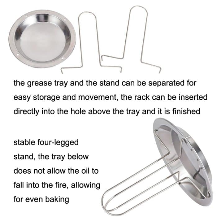 2 stücke Outdoor Camp Verdickung Grill Grill Braten Huhn Rack Backen Nicht-stick Braten Huhn Pfanne, 2pcs Stainless Steel Roaster Rack – Bild 3