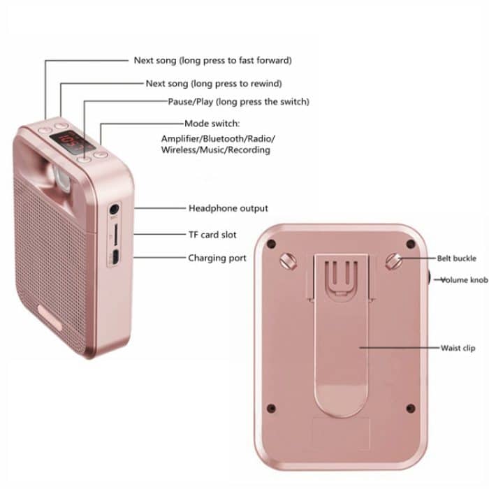 Rolton K700 Bluetooth-Audiolautsprecher mit zwei Lautsprechern und Megaphon-Sprachverstärker, K700 – Bild 6