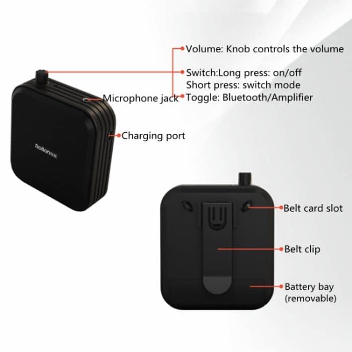 Rolton K600 7,4 V Bluetooth-Audio-Lautsprecher Megaphon Sprachverstärker ohne Sender, Without Transmitter – Bild 6