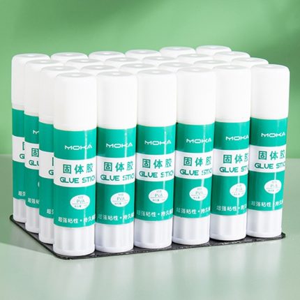 MOKA Solid Glue Student Briefpapier Kinder Handgefertigter Solid Glue Stick, 24pcs 8g, 12pcs 15g, 12pcs 21g, 12pcs 36g
