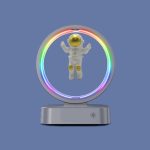 Y-558 Magnetschwebe-Astronaut TWS Bluetooth-Lautsprecher mit RGB-Licht, Stil:, Golden Basic, Silver Basic, Golden Clock Model, Silver Clock Model, Golden Wireless Charging, Silver Wireless Charging