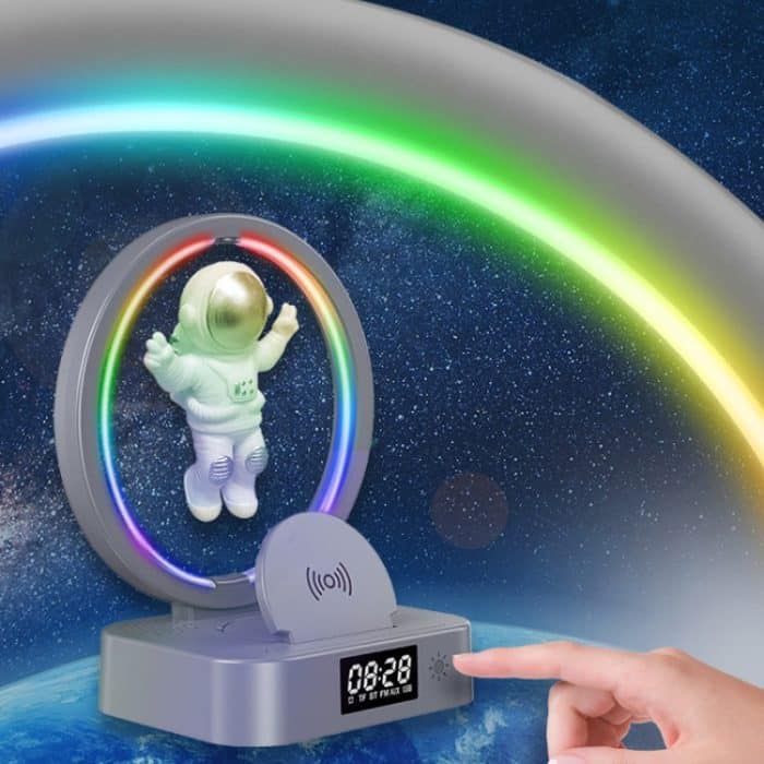 Y-558 Magnetschwebe-Astronaut TWS Bluetooth-Lautsprecher mit RGB-Licht, Stil:, Golden Basic, Silver Basic, Golden Clock Model, Silver Clock Model, Golden Wireless Charging, Silver Wireless Charging – Bild 4