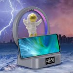 Y-558 Magnetschwebe-Astronaut TWS Bluetooth-Lautsprecher mit RGB-Licht, Stil:, Golden Basic, Silver Basic, Golden Clock Model, Silver Clock Model, Golden Wireless Charging, Silver Wireless Charging – Bild 6