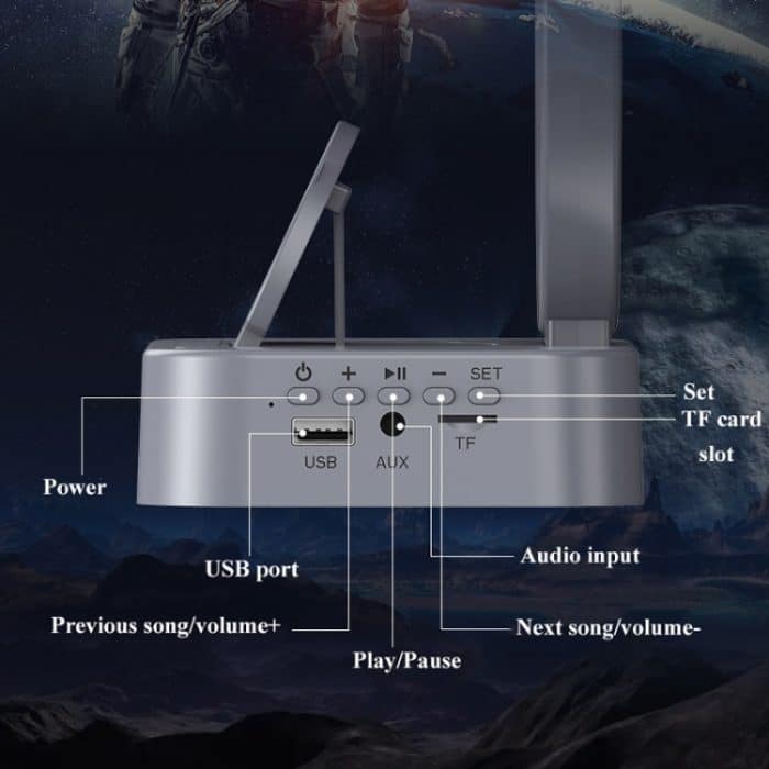 Y-558 Magnetschwebe-Astronaut TWS Bluetooth-Lautsprecher mit RGB-Licht, Stil:, Golden Basic, Silver Basic, Golden Clock Model, Silver Clock Model, Golden Wireless Charging, Silver Wireless Charging – Bild 7