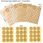 2 Sets Wave Dot Verpackung Kraftpapiertütenaufkleber DIY Backverpackung Geschenktüten, 2sets G4-40+Thank You Sticker, 2sets G4-41+Merci Sticker – Bild 6