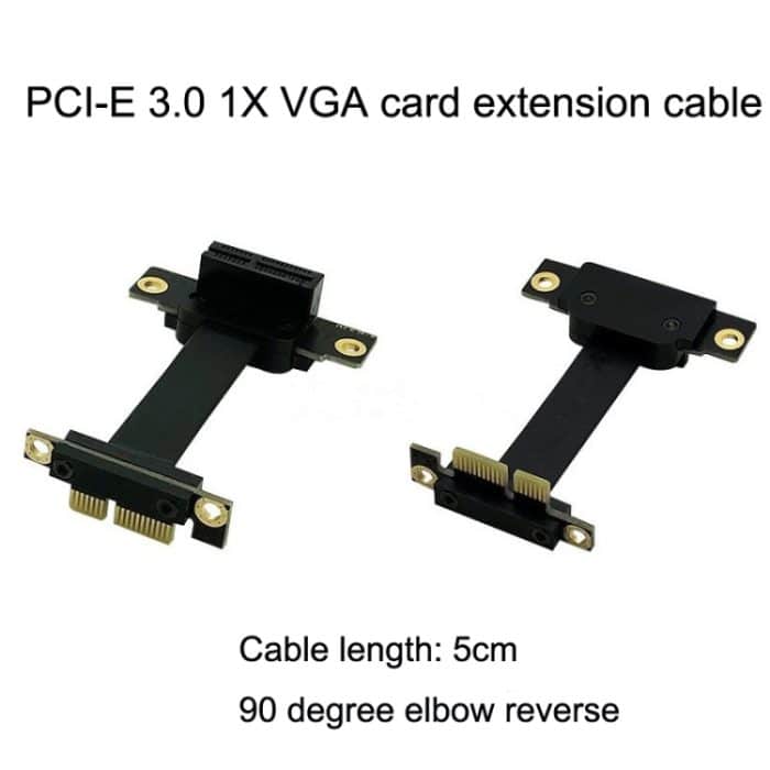PCI-E 3.0 1X bis 1X 90 Grad umgekehrtes Verlängerungskabel für Grafikkarte/drahtlose Netzwerkkarte/Konvertierungskarte, 1X To 1X Length: 5cm – Bild 2