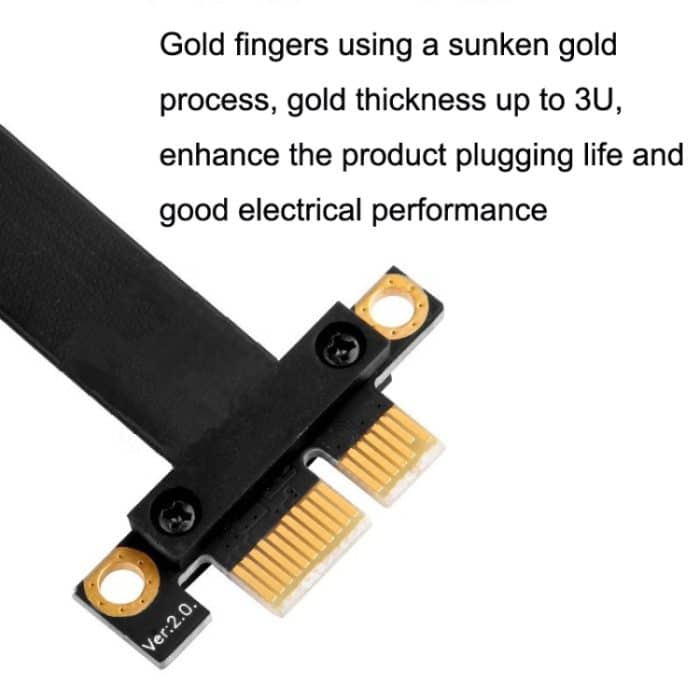 PCI-E 3.0 1X bis 1X 90 Grad umgekehrtes Verlängerungskabel für Grafikkarte/drahtlose Netzwerkkarte/Konvertierungskarte, 1X To 1X Length: 5cm – Bild 3