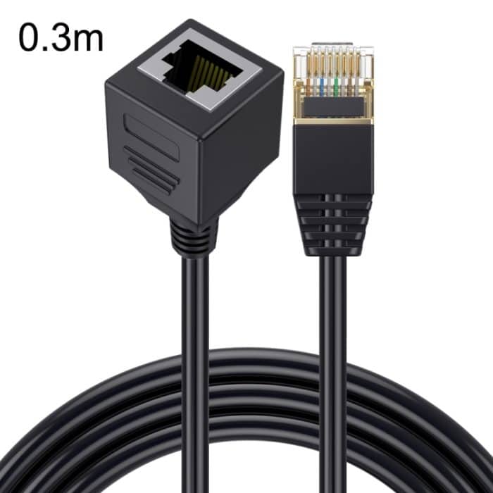 Cat 8 10G Übertragung RJ45 Stecker auf Buchse Computer Netzwerkkabel Verlängerungskabel, Straight Head 0.3m, Straight Head 0.6m, Straight Head 1m, Straight Head 1.5m, Up Bend 0.5m, Down Bend 0.5m, Left Bend 0.5m, Right Bend 0.5m – Bild 1