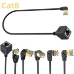 Cat 8 10G Übertragung RJ45 Stecker auf Buchse Computer Netzwerkkabel Verlängerungskabel, Straight Head 0.3m, Straight Head 0.6m, Straight Head 1m, Straight Head 1.5m, Up Bend 0.5m, Down Bend 0.5m, Left Bend 0.5m, Right Bend 0.5m – Bild 2