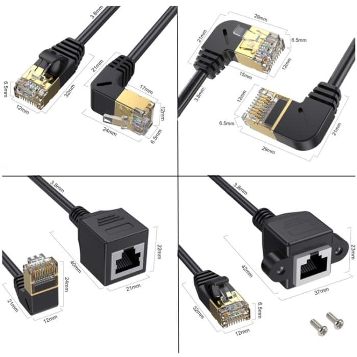 Cat 8 10G Übertragung RJ45 Stecker auf Buchse Computer Netzwerkkabel Verlängerungskabel, Straight Head 0.3m, Straight Head 0.6m, Straight Head 1m, Straight Head 1.5m, Up Bend 0.5m, Down Bend 0.5m, Left Bend 0.5m, Right Bend 0.5m – Bild 4