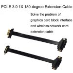 PCI-E 3.0 1X 180-Grad-Grafikkarte Wireless-Netzwerkkarten-Adapterblock-Verlängerungskabel, Länge:, 10cm, 15cm, 20cm, 25cm, 30cm, 40cm, 50cm – Bild 2