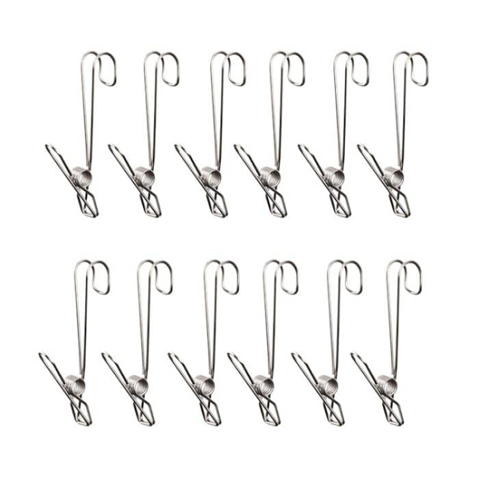 TBD0603336901.jpg Mit langem Wäschetrocknungsclip, Bandhaken aus Edelstahl zum Aufhängen, 12pcs Stainless Steel – Bild 1