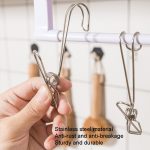 Mit langem Wäschetrocknungsclip, Bandhaken aus Edelstahl zum Aufhängen, 12pcs Stainless Steel – Bild 3