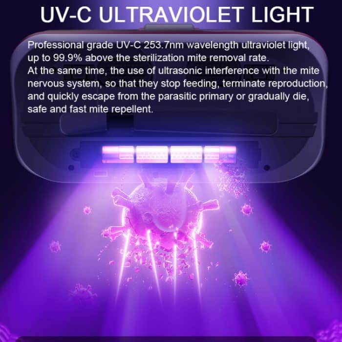 100W 8000 Pa Wireless Charging Milbenentfernungsinstrument Staubsauger UV-Sterilisationsmaschine, 100W Red, 100W  Purple – Bild 5