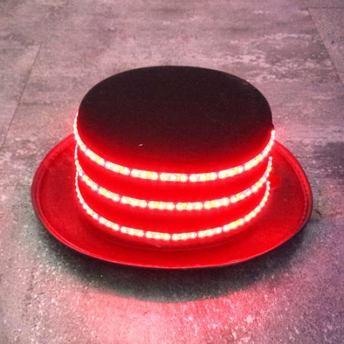 00068 LED Bar Luminous Jazz Hat Stage Magic Show Requisiten, Red, White, Blue, Green, Pink, Red Flashing, White Flashing, Blue Flashing, Green Flashing, Pink Flashing – Bild 1