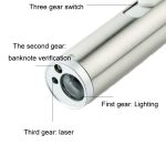 3 in 1 wiederaufladbare USB-Taschenlampe, Infrarot-Laserstift, Währungsdetektorlampe – Bild 4