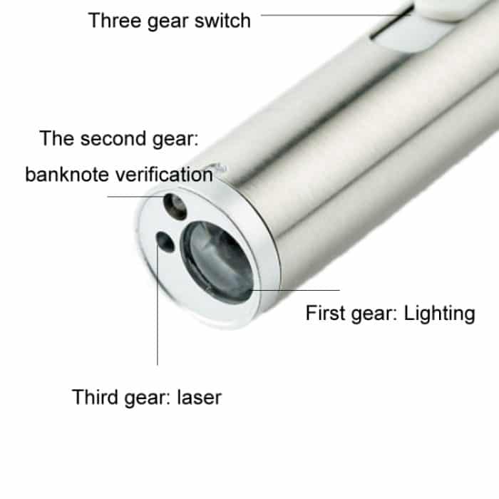 3 in 1 wiederaufladbare USB-Taschenlampe, Infrarot-Laserstift, Währungsdetektorlampe – Bild 4