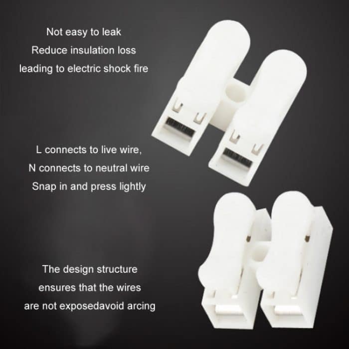 100 Stück selbstsichernde Steckklemmen für Deckenleuchten, CH-2, CH-3 – Bild 3