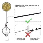 2 Stück Diamant-Glitzer-Pailletten, einziehbare Abzeichenrolle, Namensschild, Kartenhalter – Bild 3