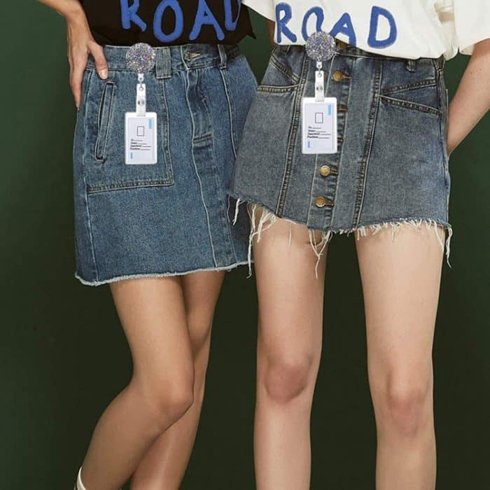 2 Stück Diamant-Glitzer-Pailletten, einziehbare Abzeichenrolle, Namensschild, Kartenhalter – Bild 5