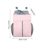 Babybett-Organizer für Neugeborene, Krippe, Windelaufbewahrung, Hängetaschen, Nachtregal, Tasche, Linen Gray, Linen Pink – Bild 3