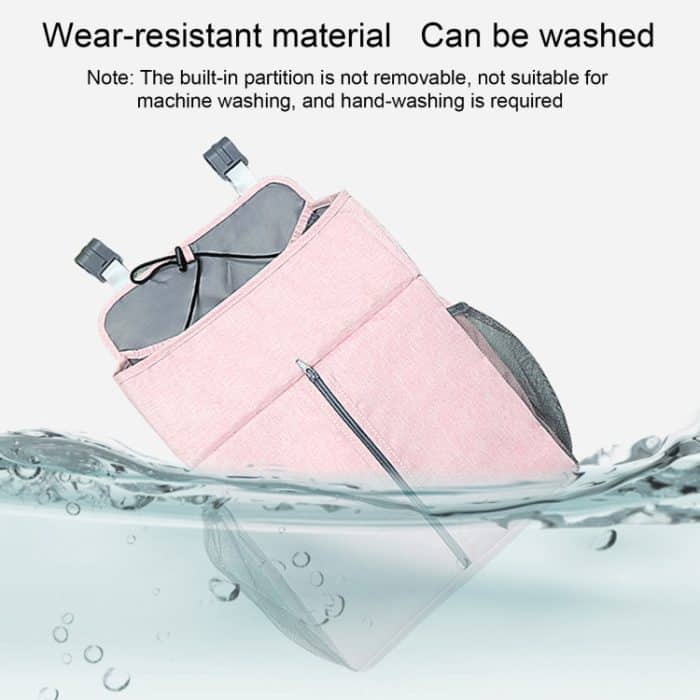 Babybett-Organizer für Neugeborene, Krippe, Windelaufbewahrung, Hängetaschen, Nachtregal, Tasche, Linen Gray, Linen Pink – Bild 4