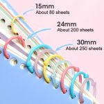 5 Sets Loseblatt-Einzelring-Schloss-Briefpapier-Schlüsselanhänger, Macaron Bag Packing – Bild 4