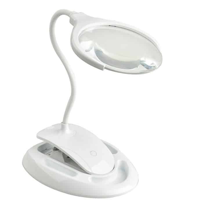 TS-9006 2.25X / 5X USB wiederaufladbare Zwei-Gang-Helligkeits-LED-Licht-Schreibtischlupe – Bild 1