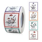 5 Rollen „Dankeschön“-Quadrat-Selbstklebeetiketten für Geschenk- und Lebensmittelverpackungen, 38x38mm