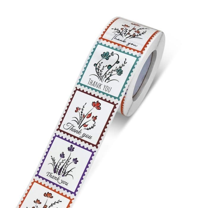 5 Rollen „Dankeschön“-Quadrat-Selbstklebeetiketten für Geschenk- und Lebensmittelverpackungen, 38x38mm – Bild 3