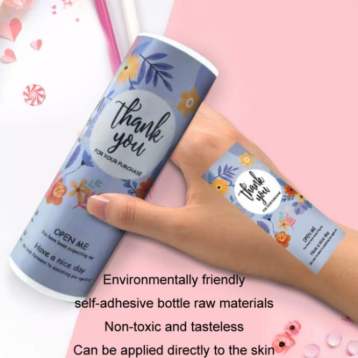 5 Rollen floraler Dankeschön-Etikettenaufkleber, Basteldekoration, kleiner Geschenkaufkleber – Bild 3