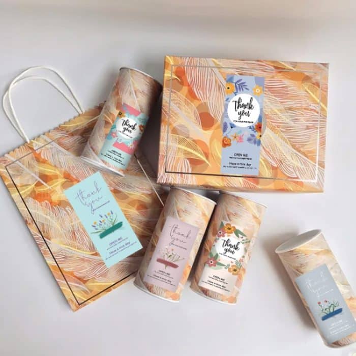 5 Rollen floraler Dankeschön-Etikettenaufkleber, Basteldekoration, kleiner Geschenkaufkleber – Bild 4