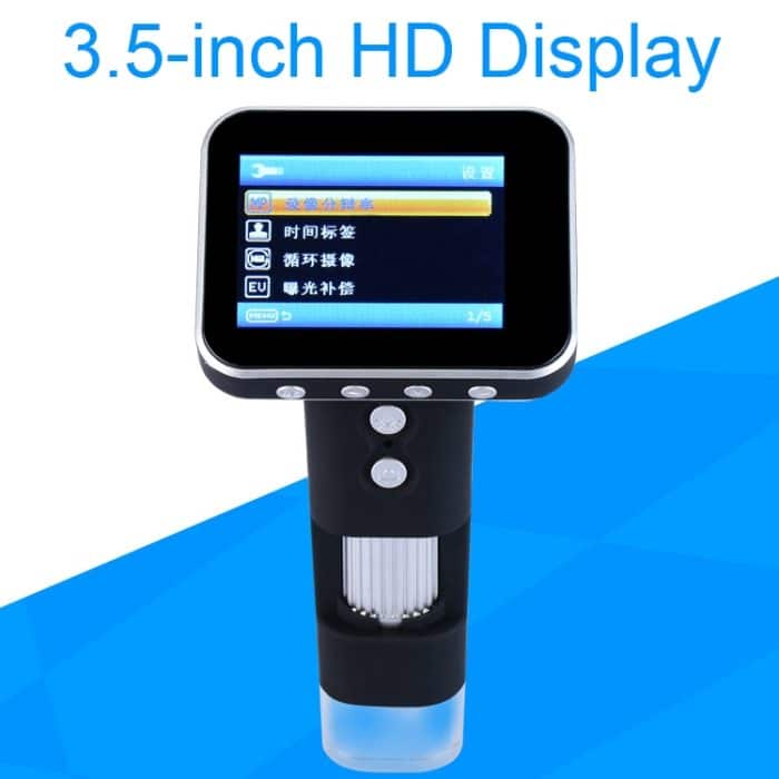 DM1 3,5-Zoll-Bildschirm Smart Wireless 500X HD Digitalmikroskop Tragbares tragbares Kindermikroskop, with Stand, without Stand – Bild 5