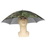 JJ11217 Stirnband Angeln Regenschirm Stirnband 30 cm Camouflage Silber Gummi Hut Regenschirm, 30 Camouflage